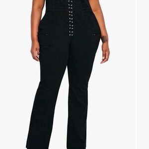 Good American twill lace up utility jumpsuits size m NWT